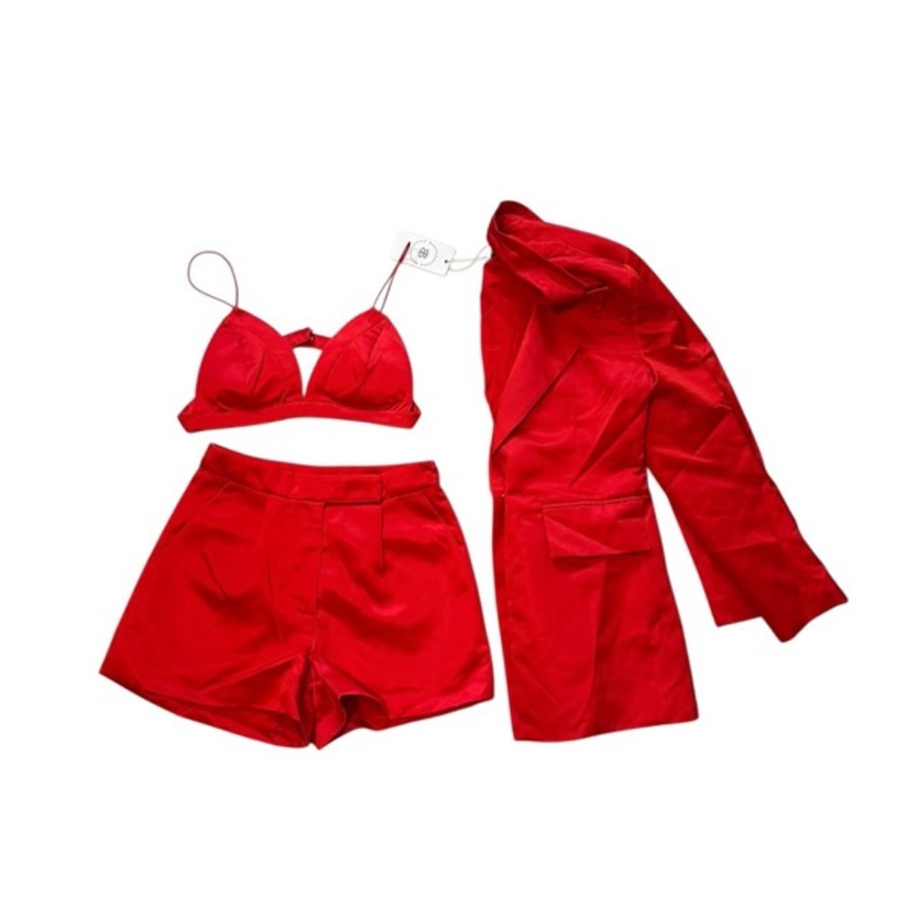 Red 3 Piece Blazer Set​
